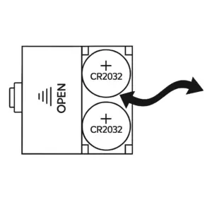 توضیح تصویری محل قرارگیری باتریهای CR2032 در ترازوی دیجیتال شیشهای بیورر مدل GS206 طرح اسکورس | Beurer GS206 Squares، مناسب استفاده در سایت کیهانطب K-TEB