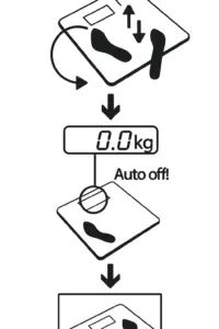 صفر شدن خودکار ترازوی دیجیتال شیشه‌ای بیورر مدل GS206 طرح اسکورس | Beurer GS206 Squares قبل از وزن‌گیری مجدد، همراه با نمایش عدد 0.0 و آماده شدن برای اندازه‌گیری جدید، مناسب سایت کیهان‌طب K-TEB