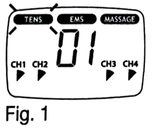 نمونه نمایشگر دستگاه فیزیوتراپی بیورر Beurer EM80 (TENS/EMS/Massage)