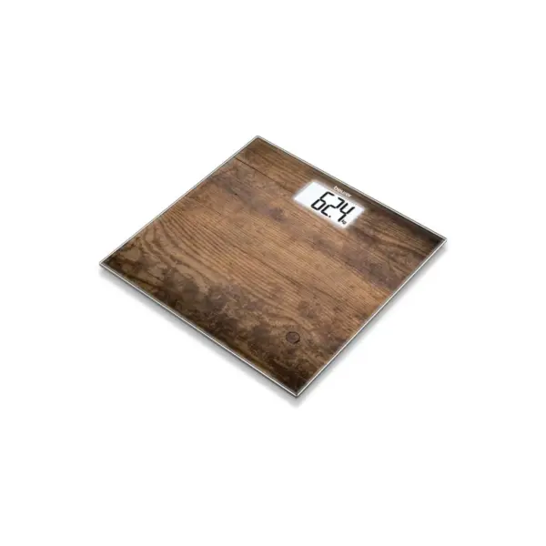 ترازو دیجیتال شیشه‌ای بیورر مدل GS203 طرح چوب | Beurer GS203 Wood – فروشگاه اینترنتی تجهیزات پزشکی کیهان طب k-teb.com