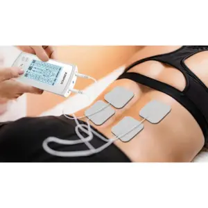 استفاده از دستگاه فیزیوتراپی تنس و ای‌ام‌اس جامپر مدل JPD-ES220 برای عضلات شکم با ۴ پد الکترود