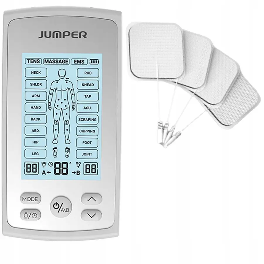 دستگاه تنس فیزیوتراپی جامپر مدل JPD-ES220 دو کاناله با فرکانس ۱۲۰ هرتز مناسب درمان درد عضلانی و تحریک الکتریکی عضلات