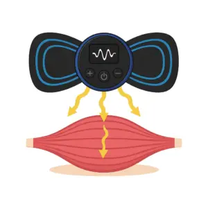 نحوه عملکرد ماساژور تِنس پروانه‌ای Mini Butterfly هنگام ارسال پالس الکتریکی به عضله