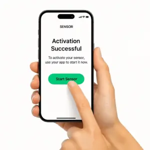 گام ۶ فعال‌سازی سنسور دستگاه تست قند خون مداوم سیبیونیکس SIBIONICS GS1 CGM در اپلیکیشن – فروشگاه k-teb.com 