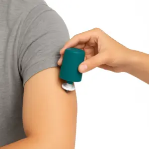 گام ۵ نصب سنسور دستگاه تست قند خون مداوم سیبیونیکس SIBIONICS GS1 CGM روی بازو – فروشگاه k-teb.com 