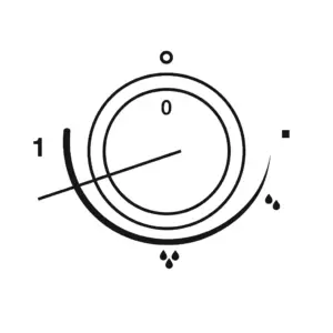 نمودار ولوم تنظیم بخار دستگاه بخور سرد اولتراسونیک Bondi Med BMH-128 همراه با درجه صفر و نقطه شروع تولید بخار، طراحی‌شده برای راهنمای کاربران در سایت تجهیزات پزشکی کیهان طب k-teb.com 