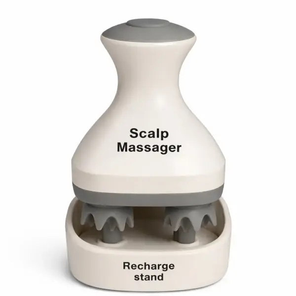 ماساژور سر شارژی اسکالپ مدل AH-368 با عملکرد Stretching و Crimpling، چرخش دوطرفه، ۴ سری سیلیکونی و پایه شارژ | Scalp Massager AH-368 Rechargeable Head Massager – فروشگاه تجهیزات پزشکی کیهان طب k-teb.com