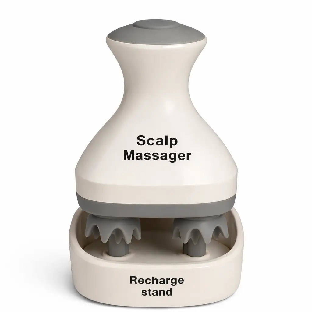 ماساژور سر شارژی اسکالپ مدل AH-368 با عملکرد Stretching و Crimpling، چرخش دوطرفه، ۴ سری سیلیکونی و پایه شارژ | Scalp Massager AH-368 Rechargeable Head Massager – فروشگاه تجهیزات پزشکی کیهان طب k-teb.com